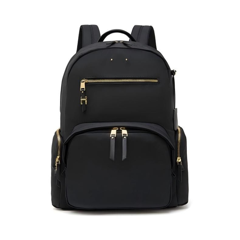 Tumi Women's Backpack in Black with Gold Accents